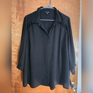 Black Button-Down Shirt